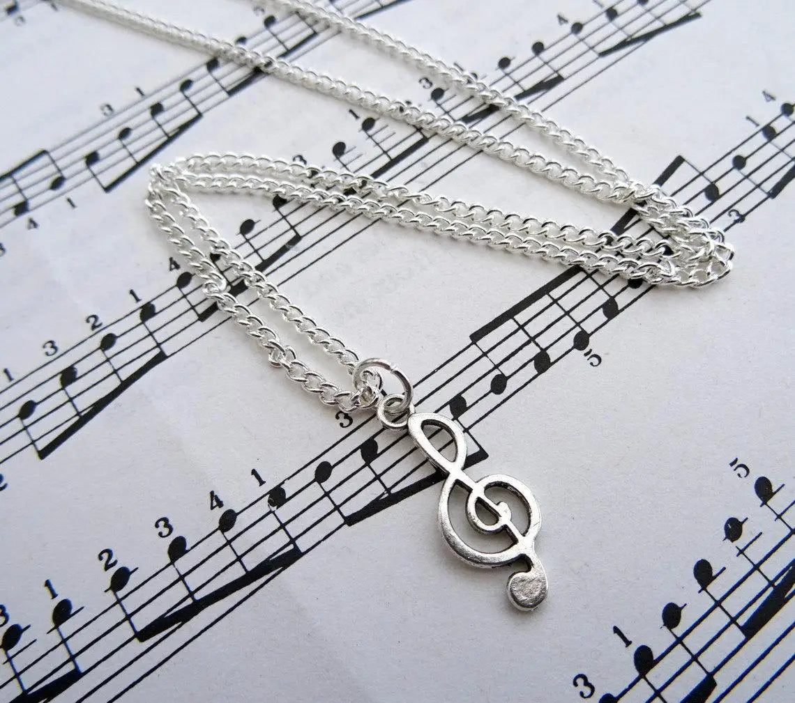 Treble Clef Music Note Necklace