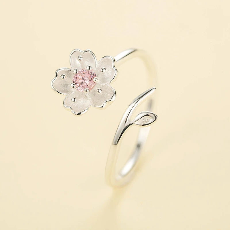 Cherry Blossom Dainty Adjustable Ring
