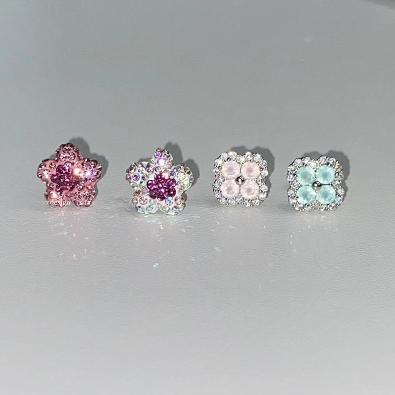 Four Leaf Clover Zircon Stud Earring