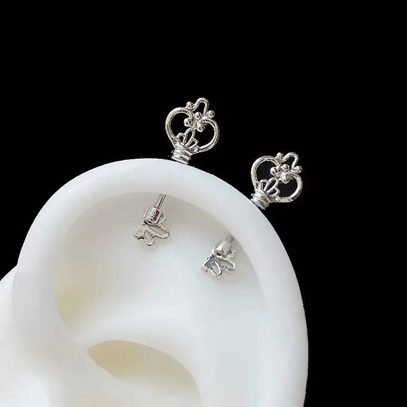 Dainty Key Stud Earrings