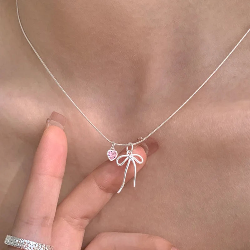 925 Sterling Silver Heart Bracelet with Zircon Beads