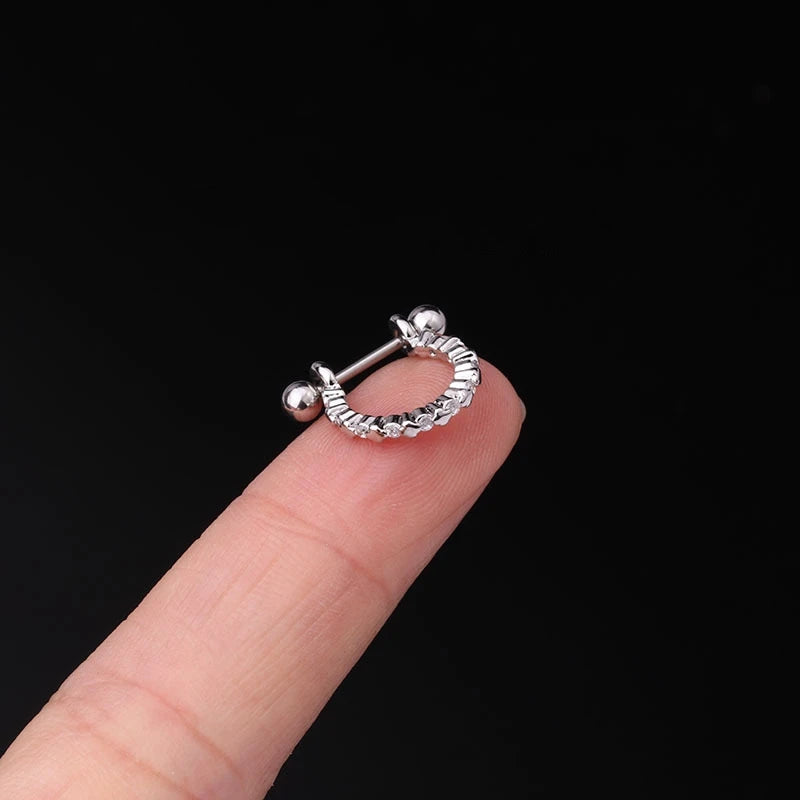 Hollow Heart Stainless Steel Stud Earrings