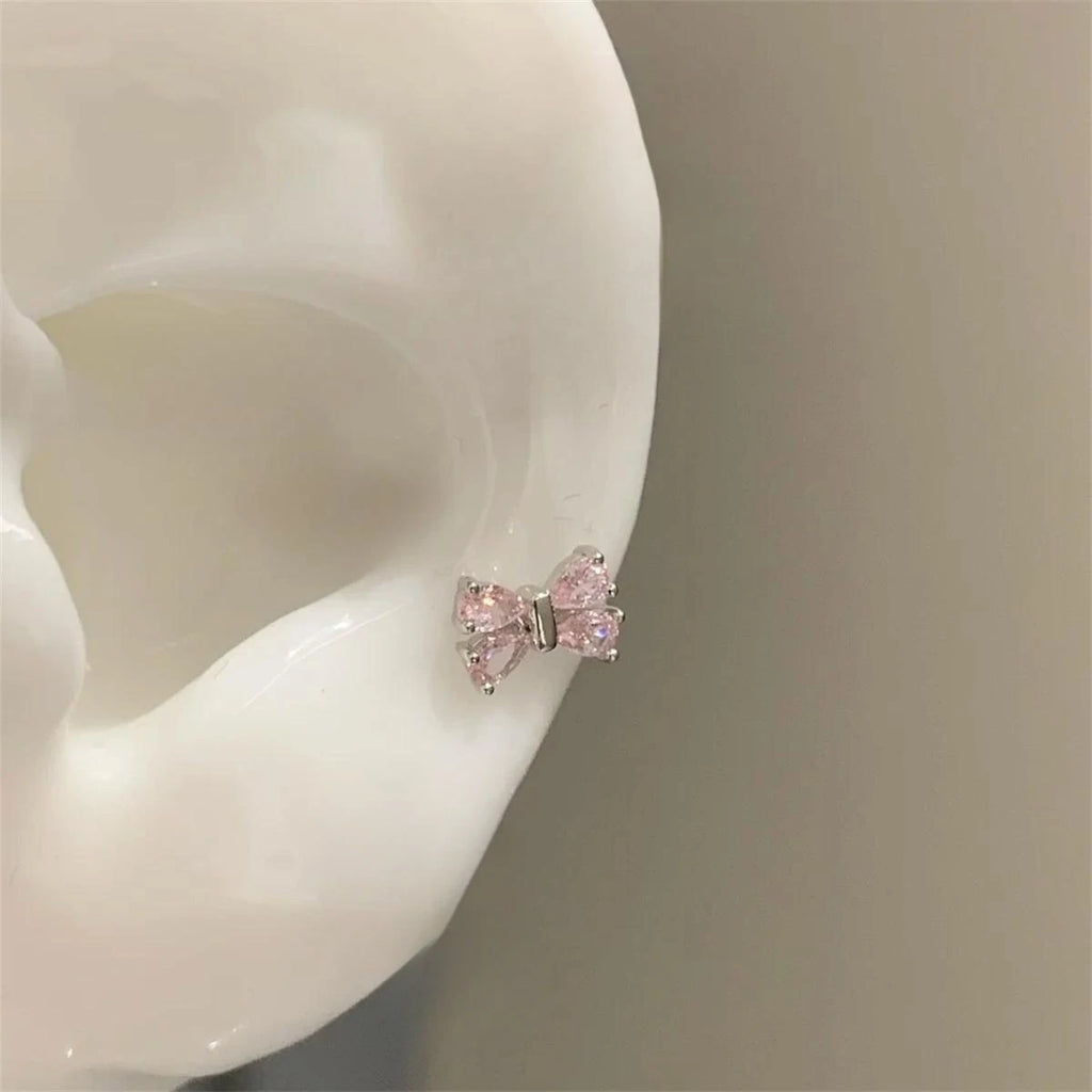 Pink Ballet Shoe Cartilage Stud Earring in Stainless Steel