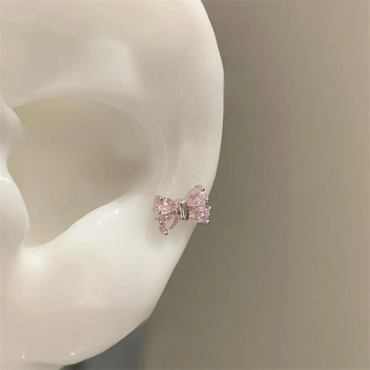 Pink Ballet Shoe Cartilage Stud Earring in Stainless Steel