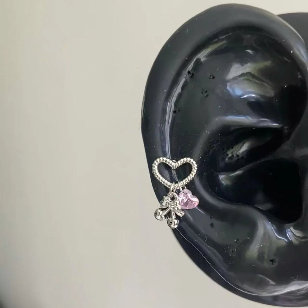 Dainty Pink Key Stud Earrings