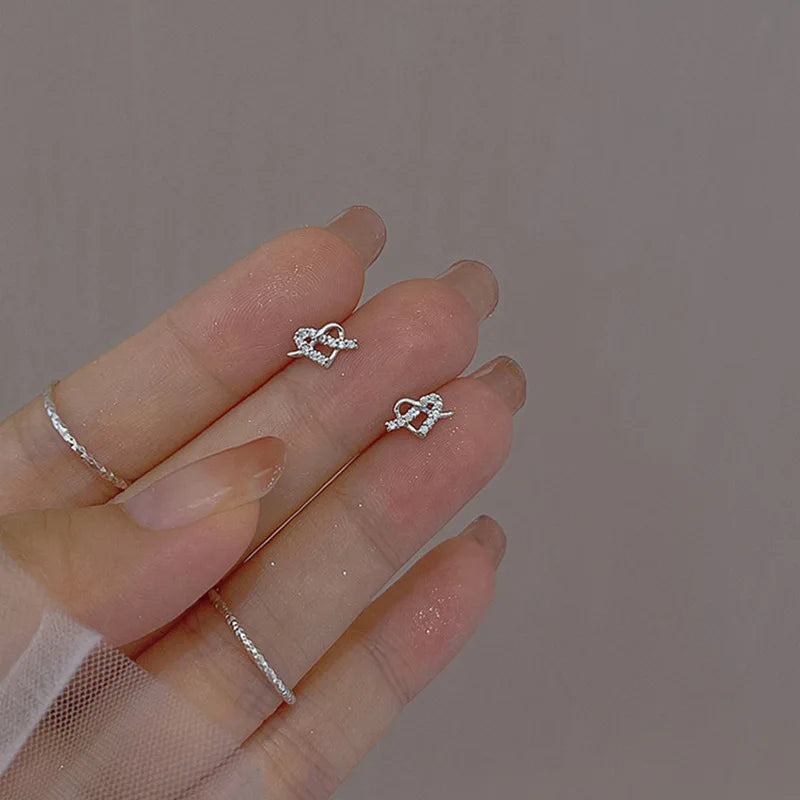 Ballet Shoe Earrings (Silver Tone Studs)