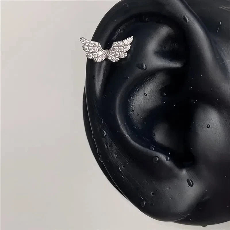 Angel Wing Zircon Stud Earrings