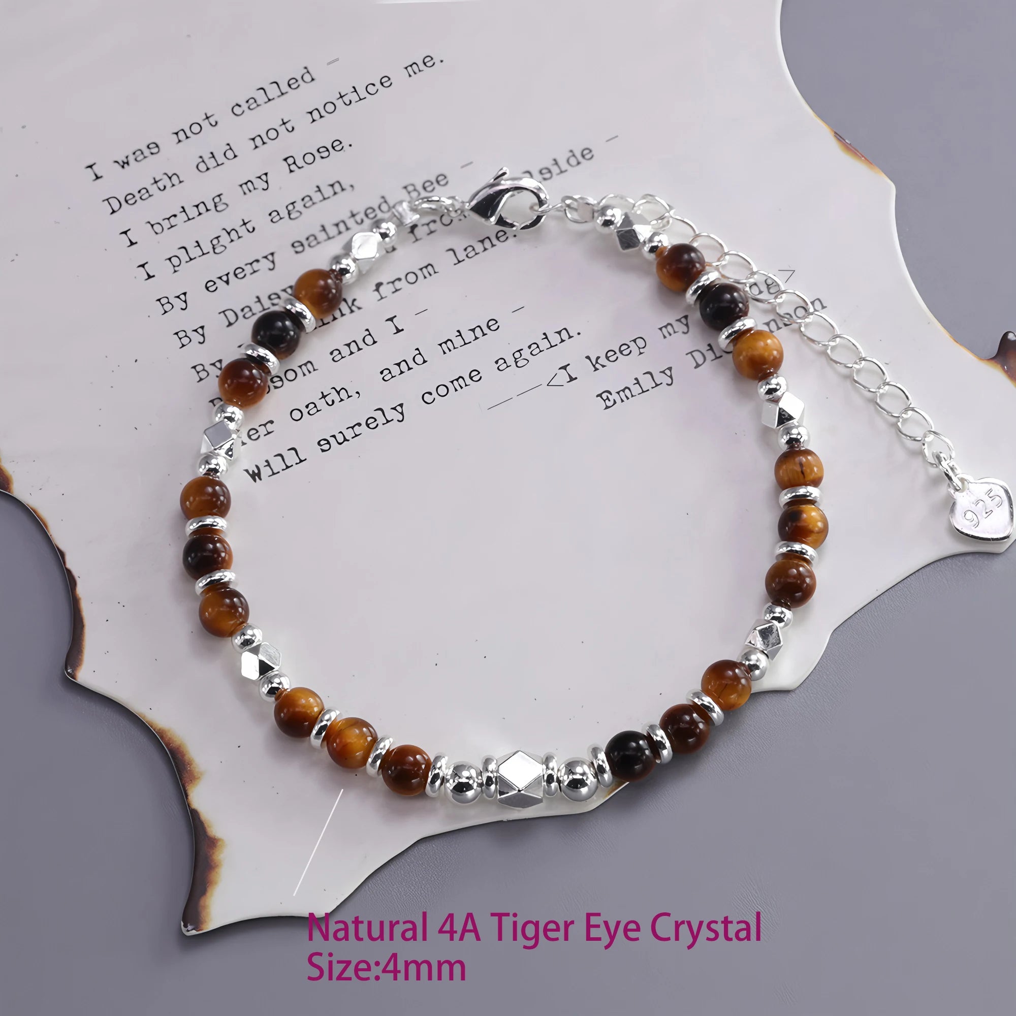 925 Sterling Silver Heart Bracelet with Zircon Beads