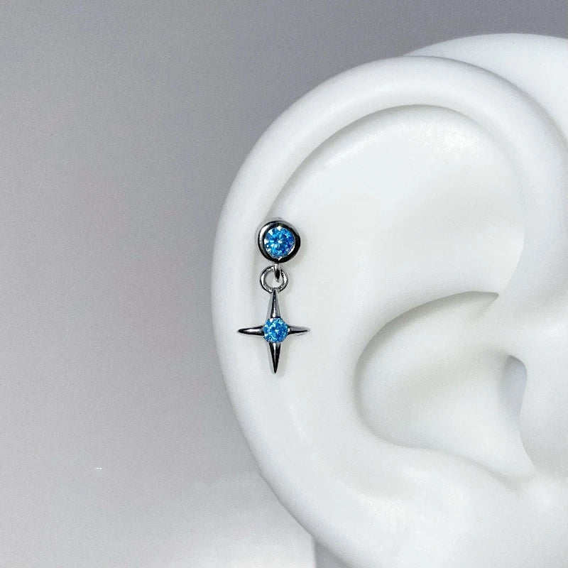 Cute Pink Stud Earrings, Rhinestone Cross Screw Back