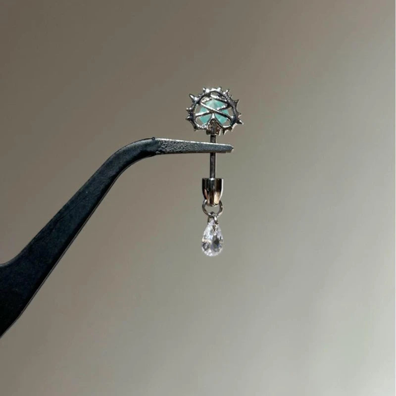 Crown Pearl Stainless Steel Cartilage Earring