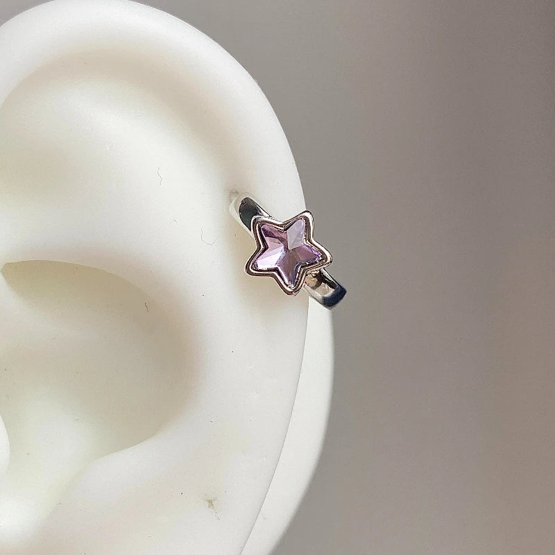 Cute Pink Stud Earrings, Rhinestone Cross Screw Back