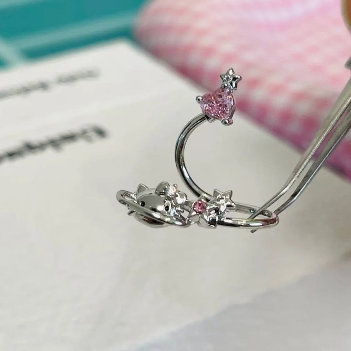 Dainty Stainless Steel Cat Stud Earrings