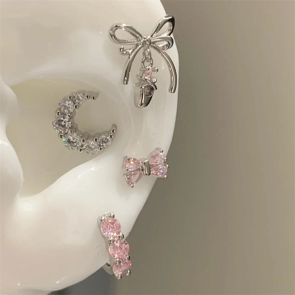 Pink Ballet Shoe Cartilage Stud Earring in Stainless Steel
