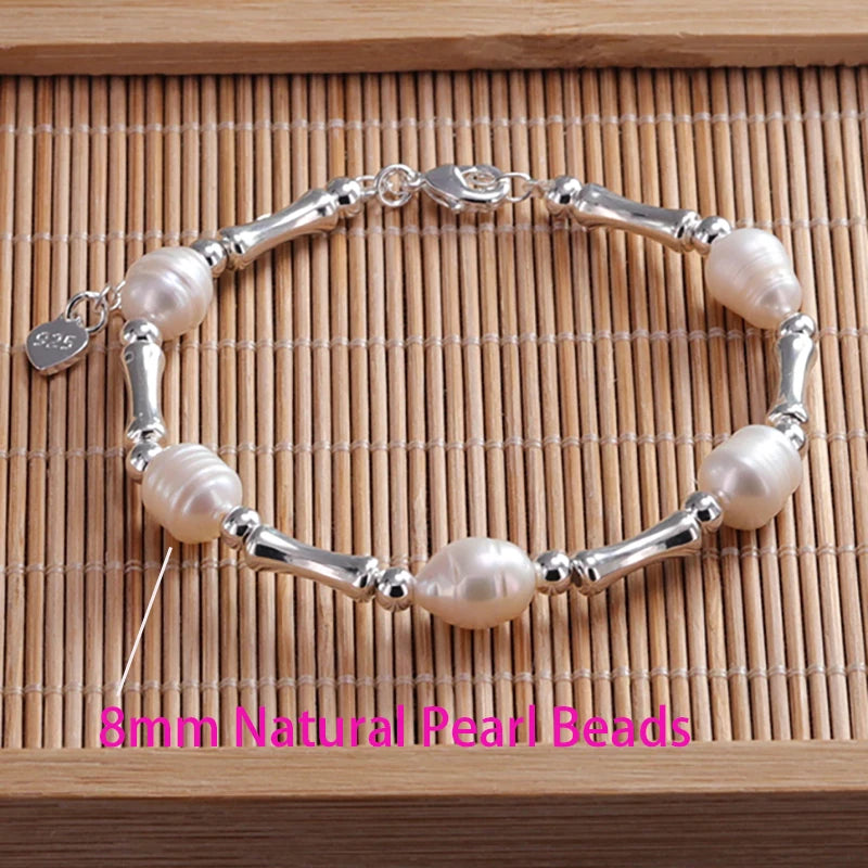 925 Sterling Silver Heart Bracelet with Zircon Beads