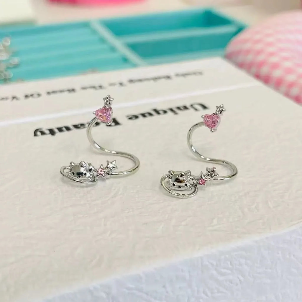 Dainty Stainless Steel Cat Stud Earrings