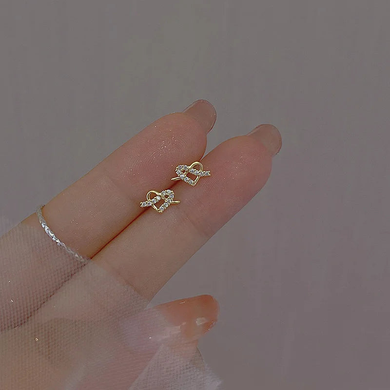 Ballet Shoe Earrings (Silver Tone Studs)