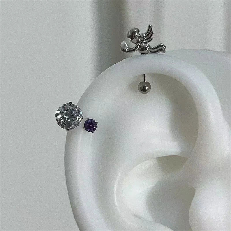 Cupid Heart Wing Cartilage Stud