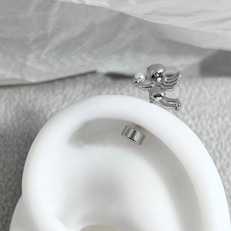 Cupid Heart Wing Cartilage Stud