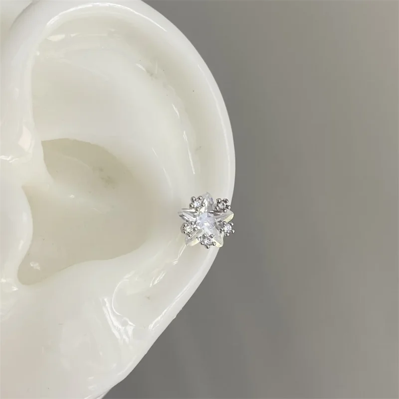 Pink Ballet Shoe Cartilage Stud Earring in Stainless Steel