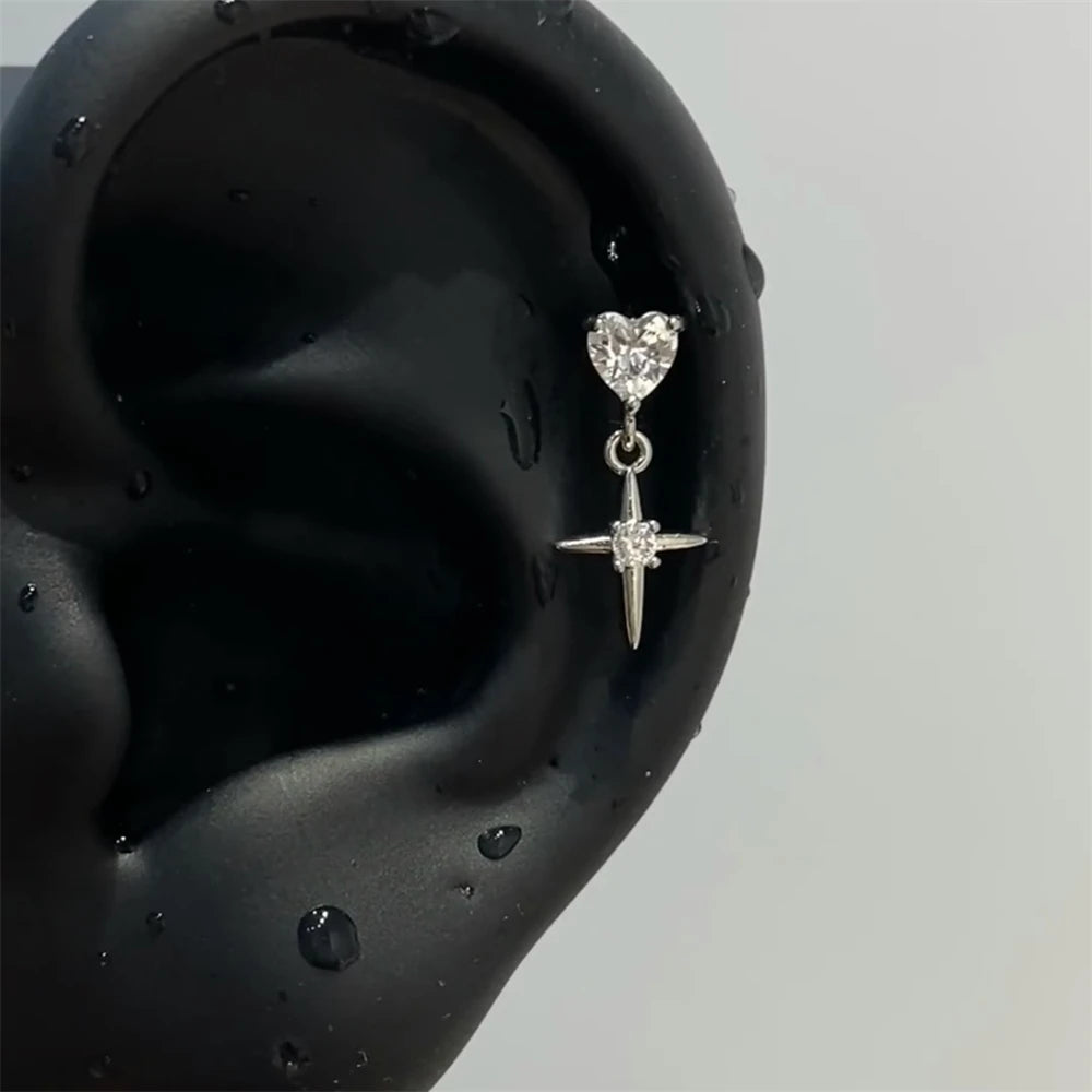 Sweet Heart Fork and Spoon Cartilage Stud