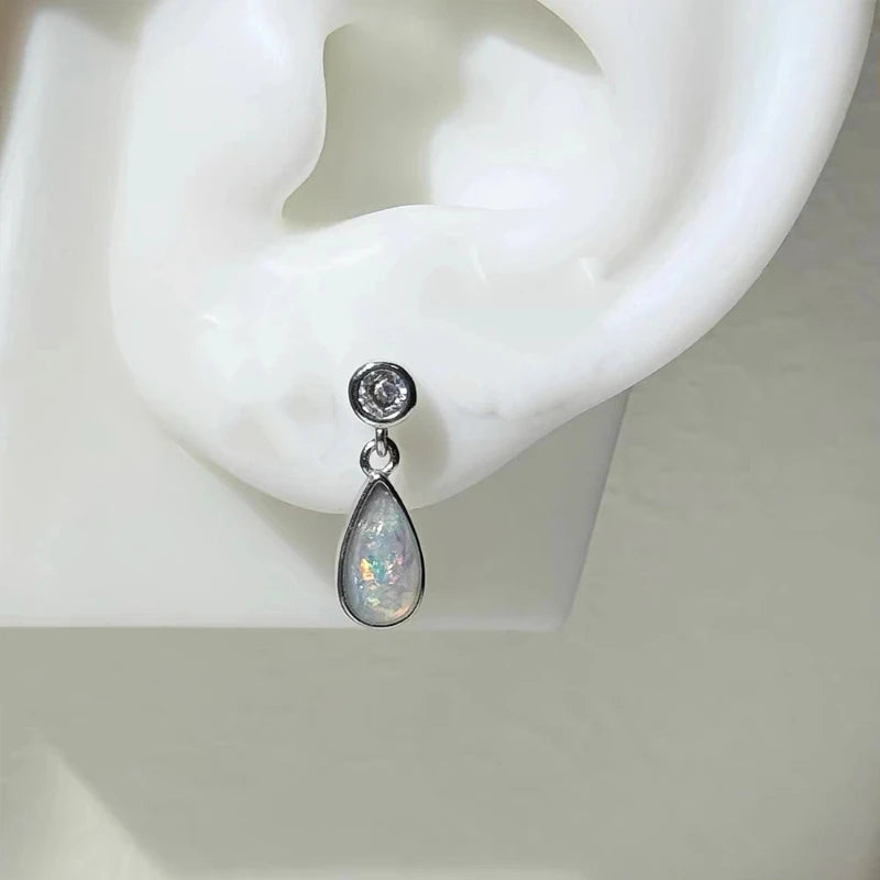 Angel Wing Earrings, Double Piercing Stud (Screw-Back)
