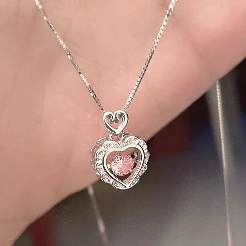 Blush Heart Pendant Necklace