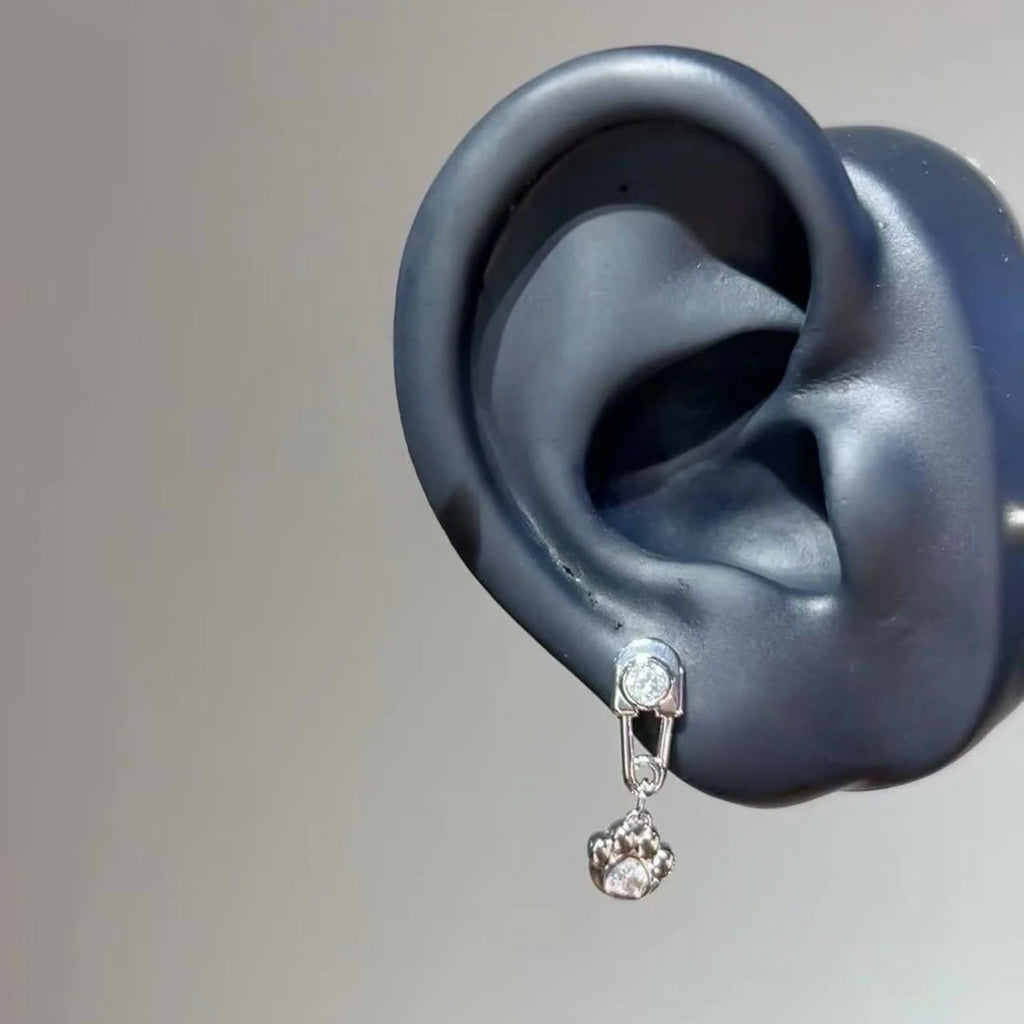 Cat Paw Stainless Steel Stud Earrings