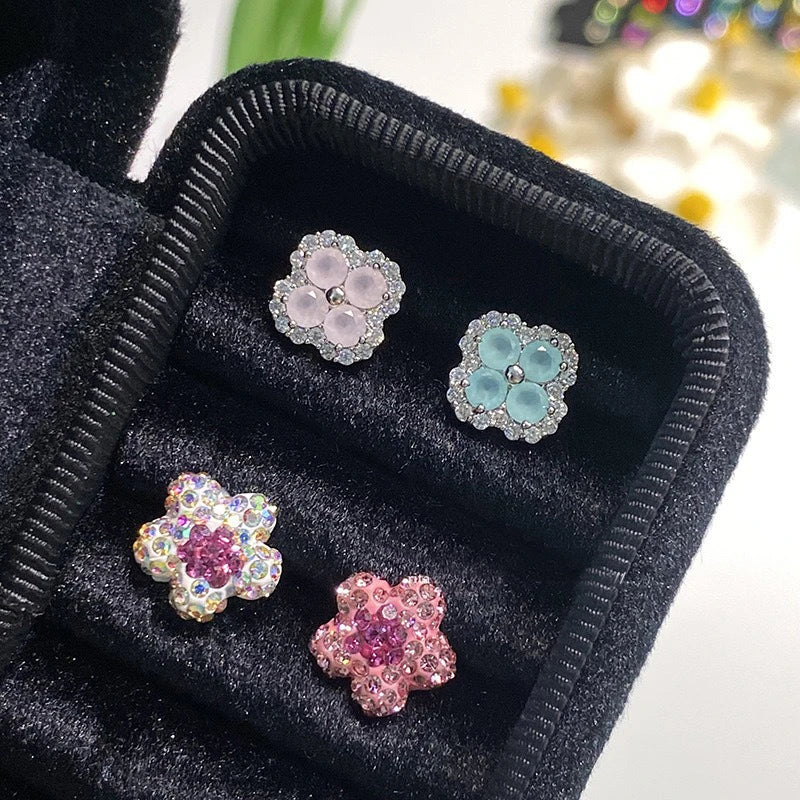 Four Leaf Clover Zircon Stud Earring