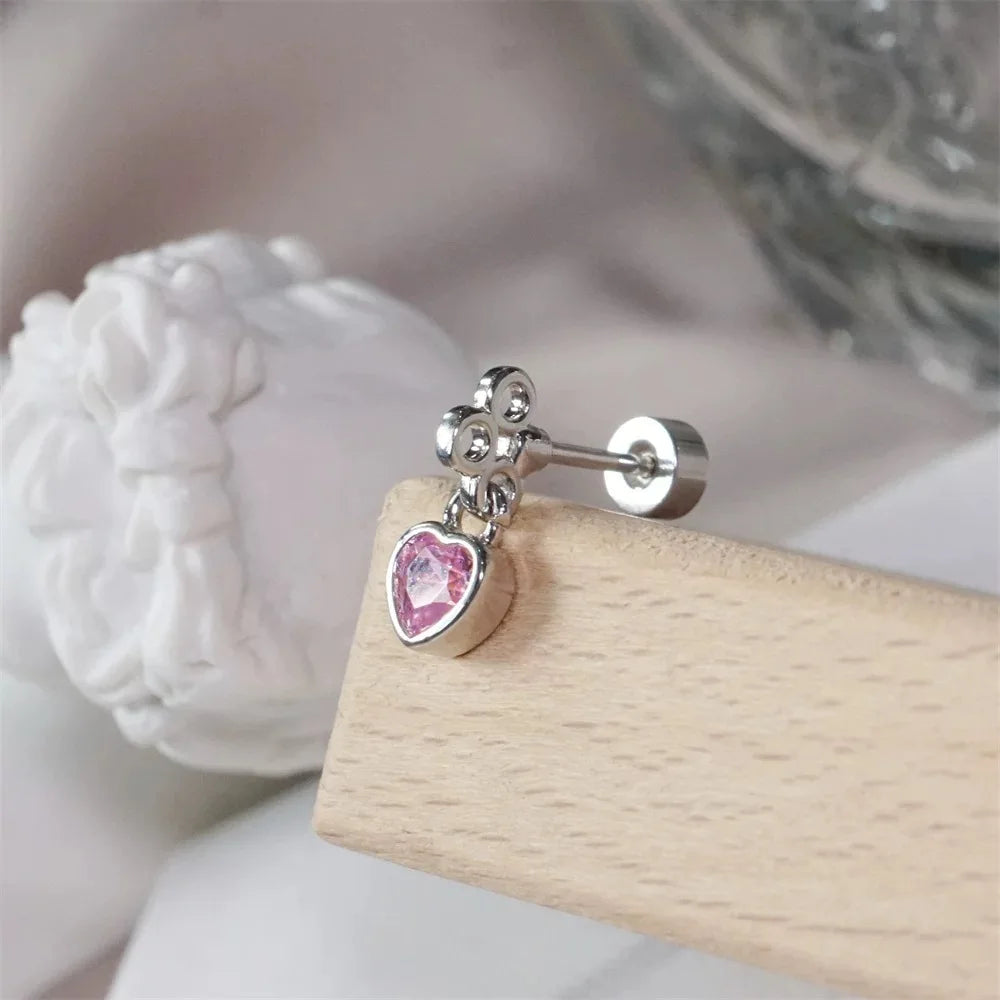 Crown Pearl Stainless Steel Cartilage Earring