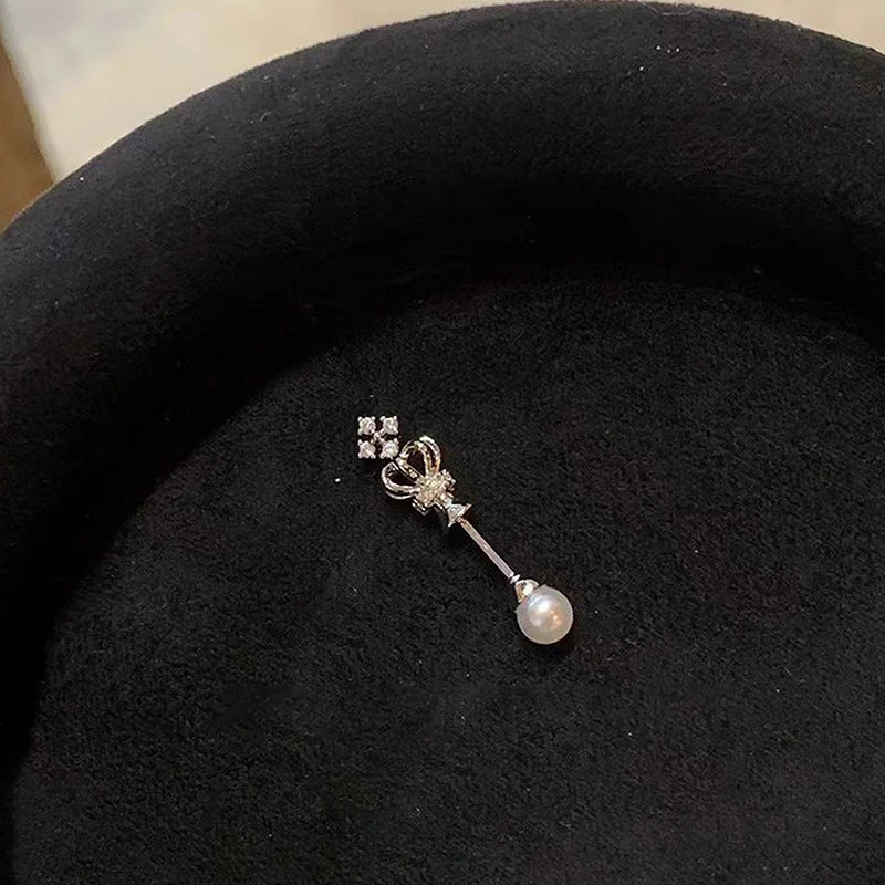 Dainty Red Heart Crown Stud Earring