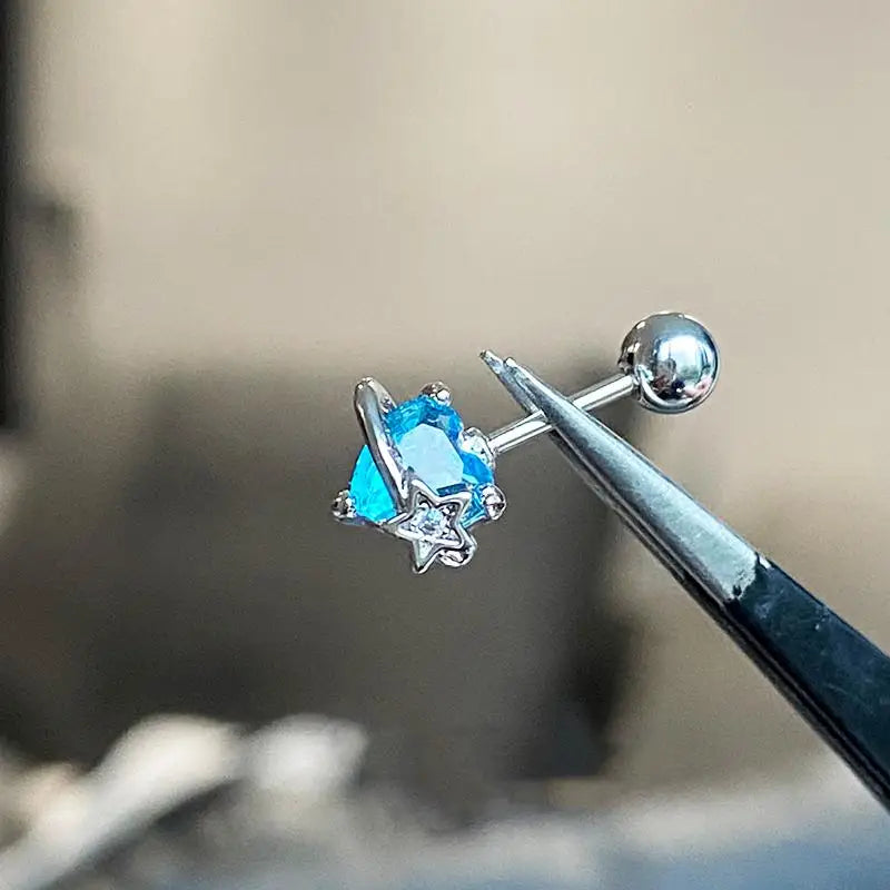 Crown Pearl Stainless Steel Cartilage Earring