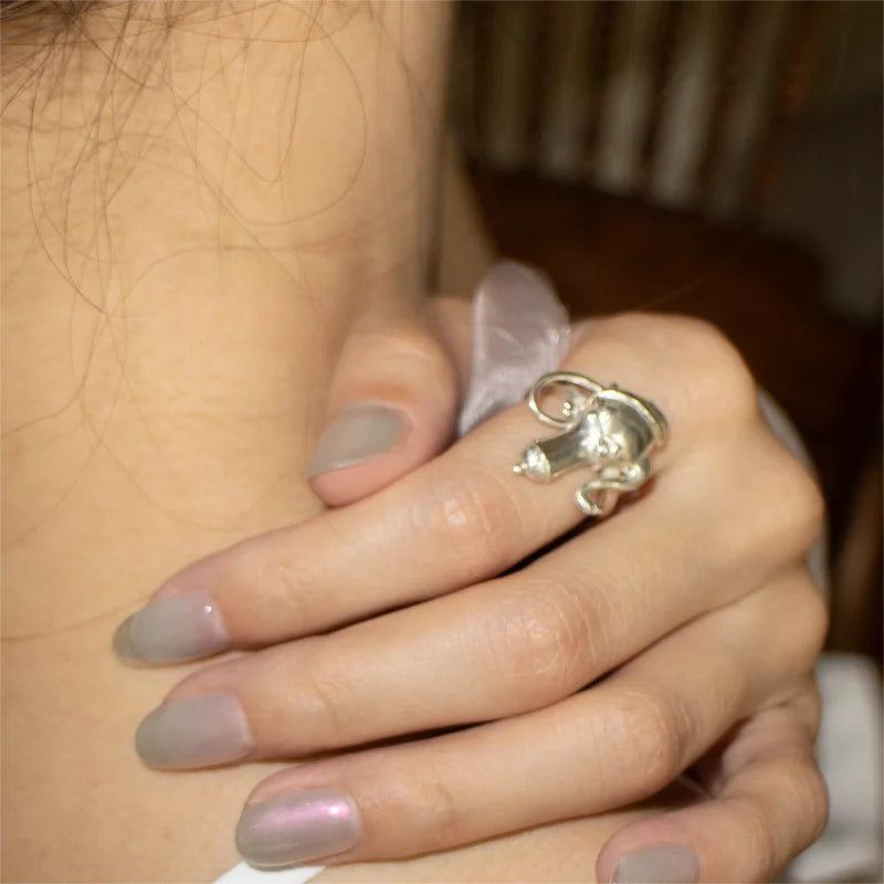 Saintly Teapot Balletcore Adjustable Ring