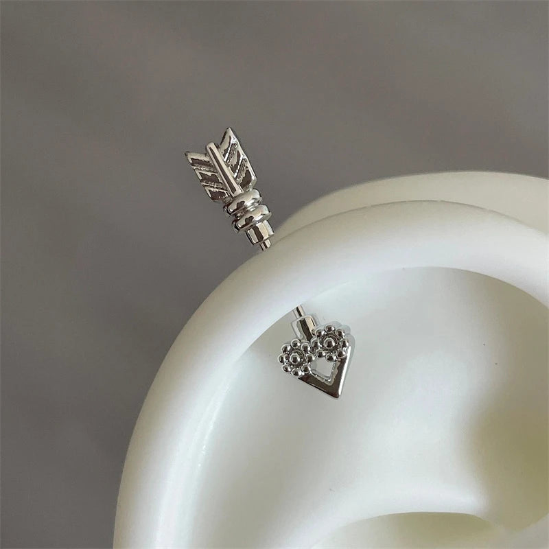 Cupid Heart Wing Cartilage Stud