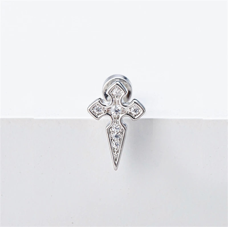 Musical Note Stud Earrings, Silver-Tone Drip Glaze