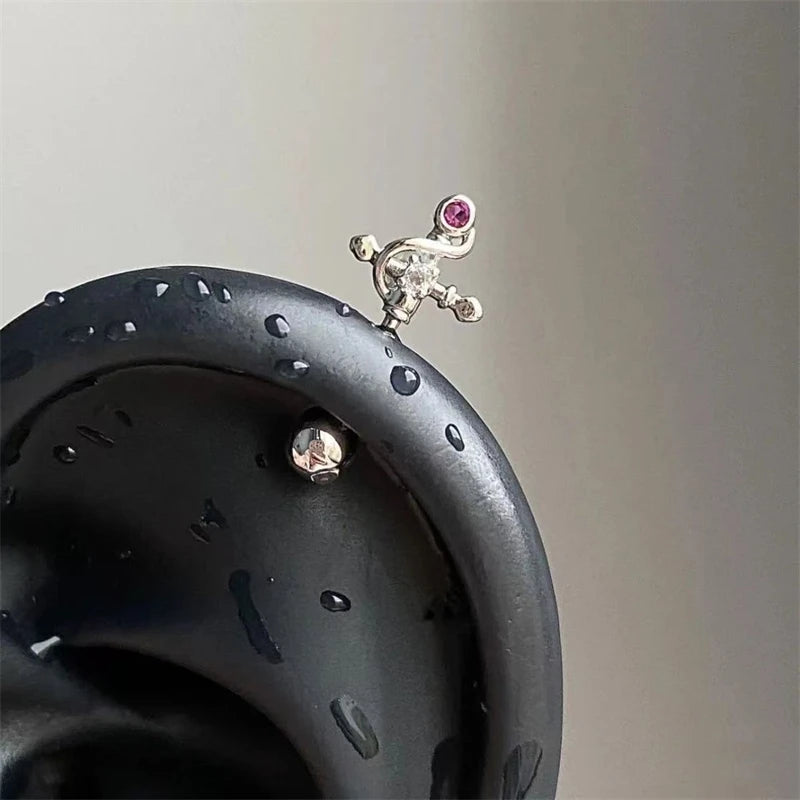 Sweet Heart Arrow Stainless Steel Stud Earrings