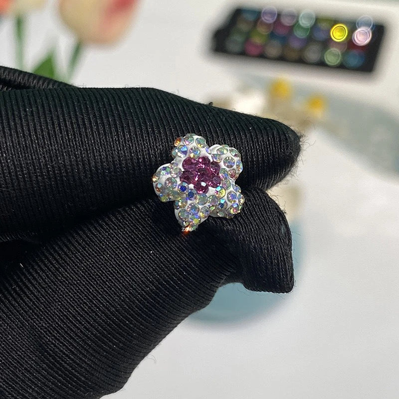 Four Leaf Clover Zircon Stud Earring