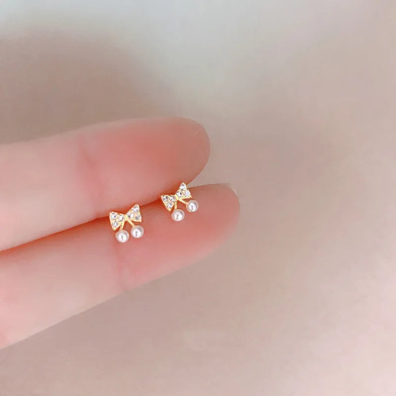 Ballet Shoe Earrings (Silver Tone Studs)