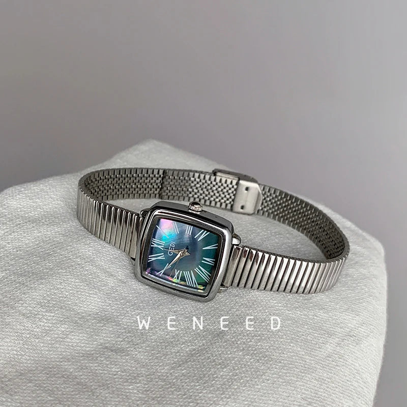 Womens Bracelet Watch, Square Dial Quartz Watch