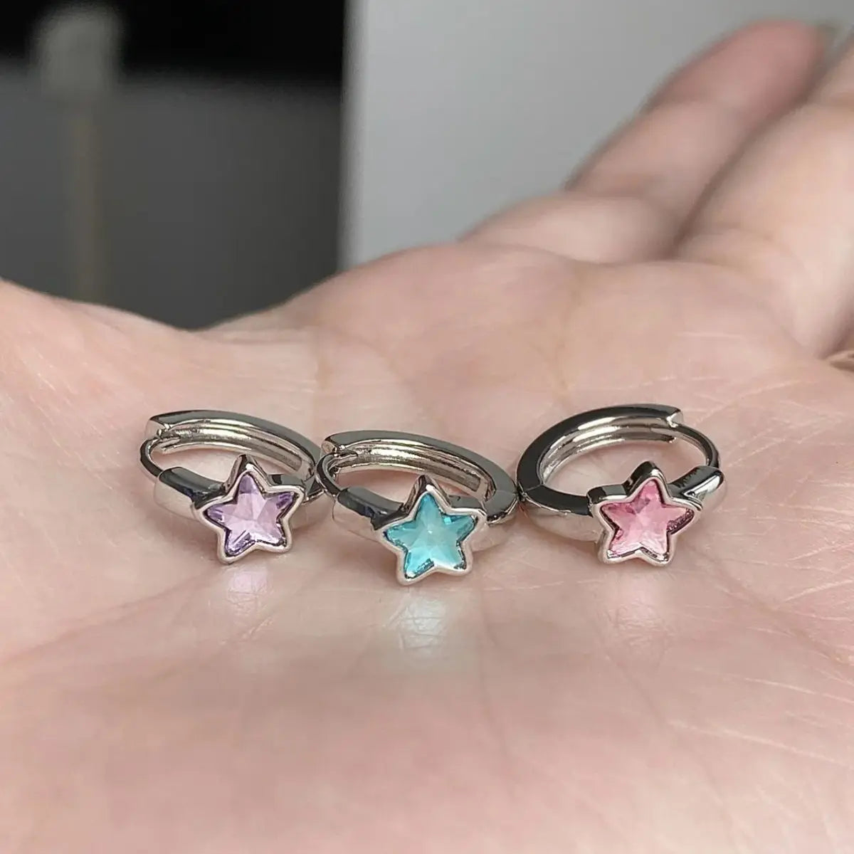 Y2K Star Necklace + Earrings Set (Colorful Crystal)