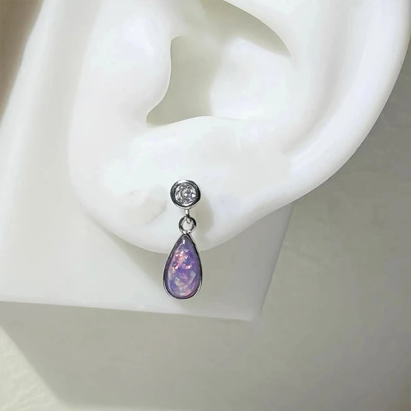 Angel Wing Earrings, Double Piercing Stud (Screw-Back)