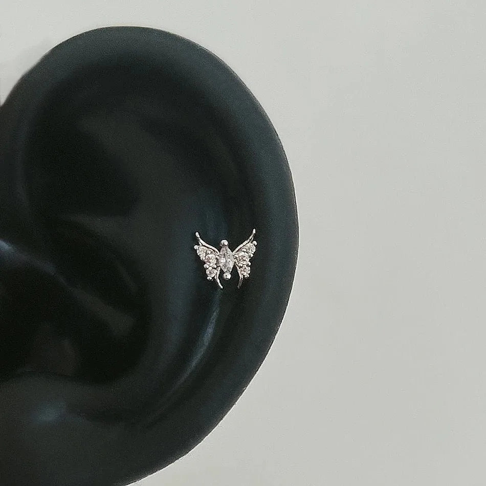 Angel Wing Zircon Stud Earrings