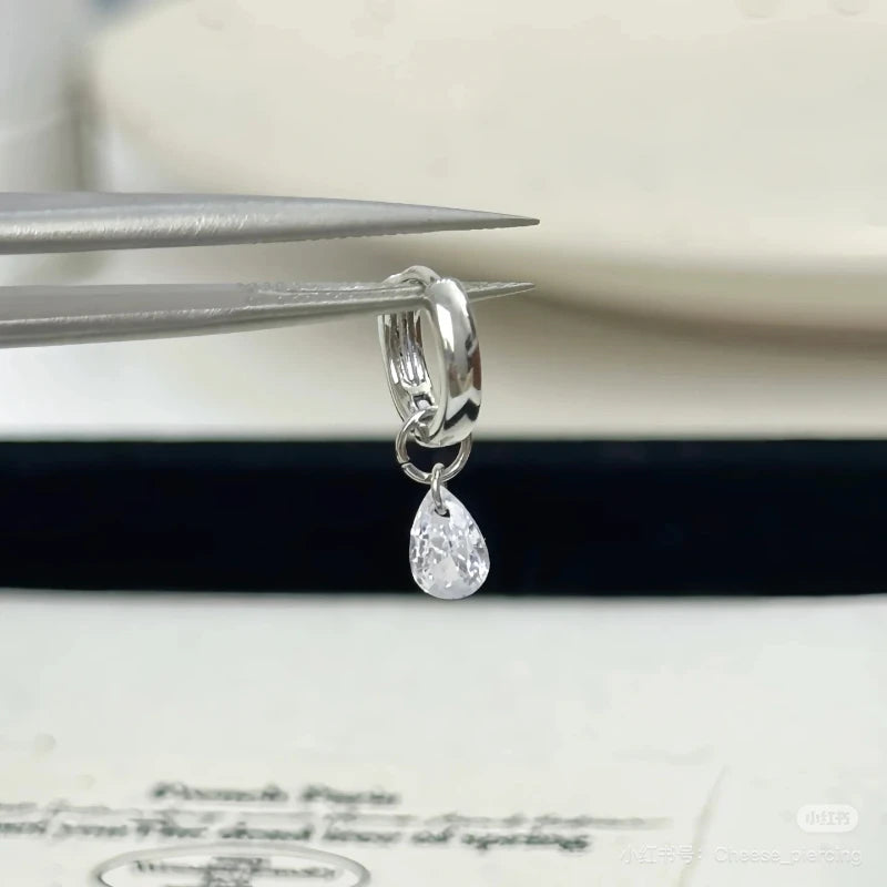 Crown Pearl Stainless Steel Cartilage Earring