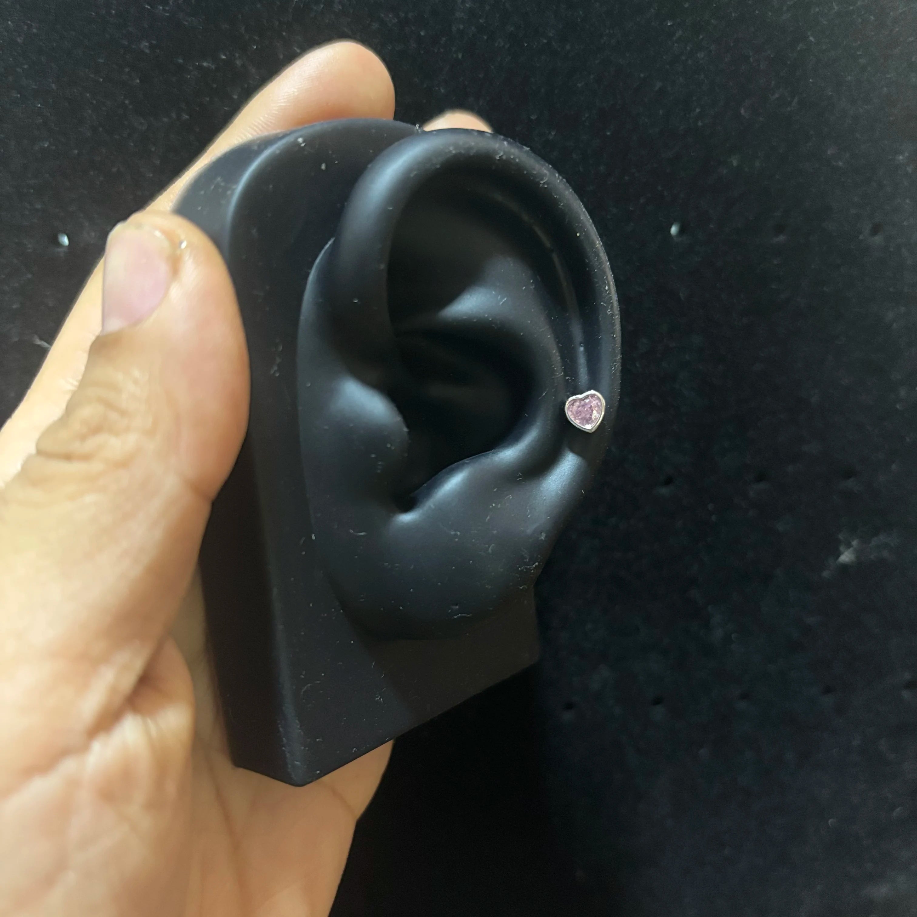 Cute Pink Stud Earrings, Rhinestone Cross Screw Back