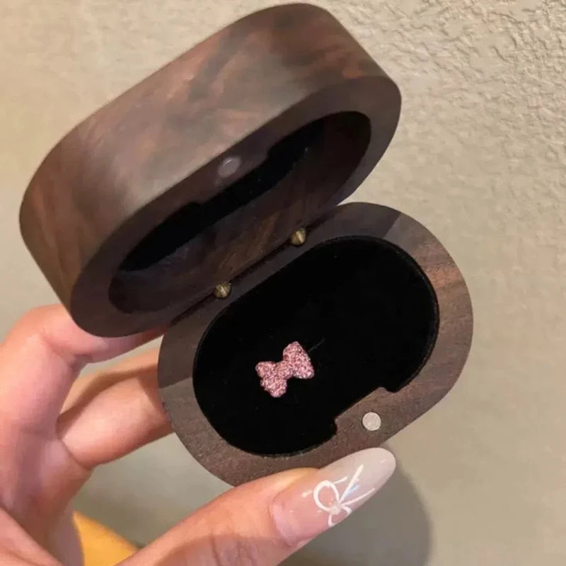 Pink Cat Cartilage Earring with Bow Stud