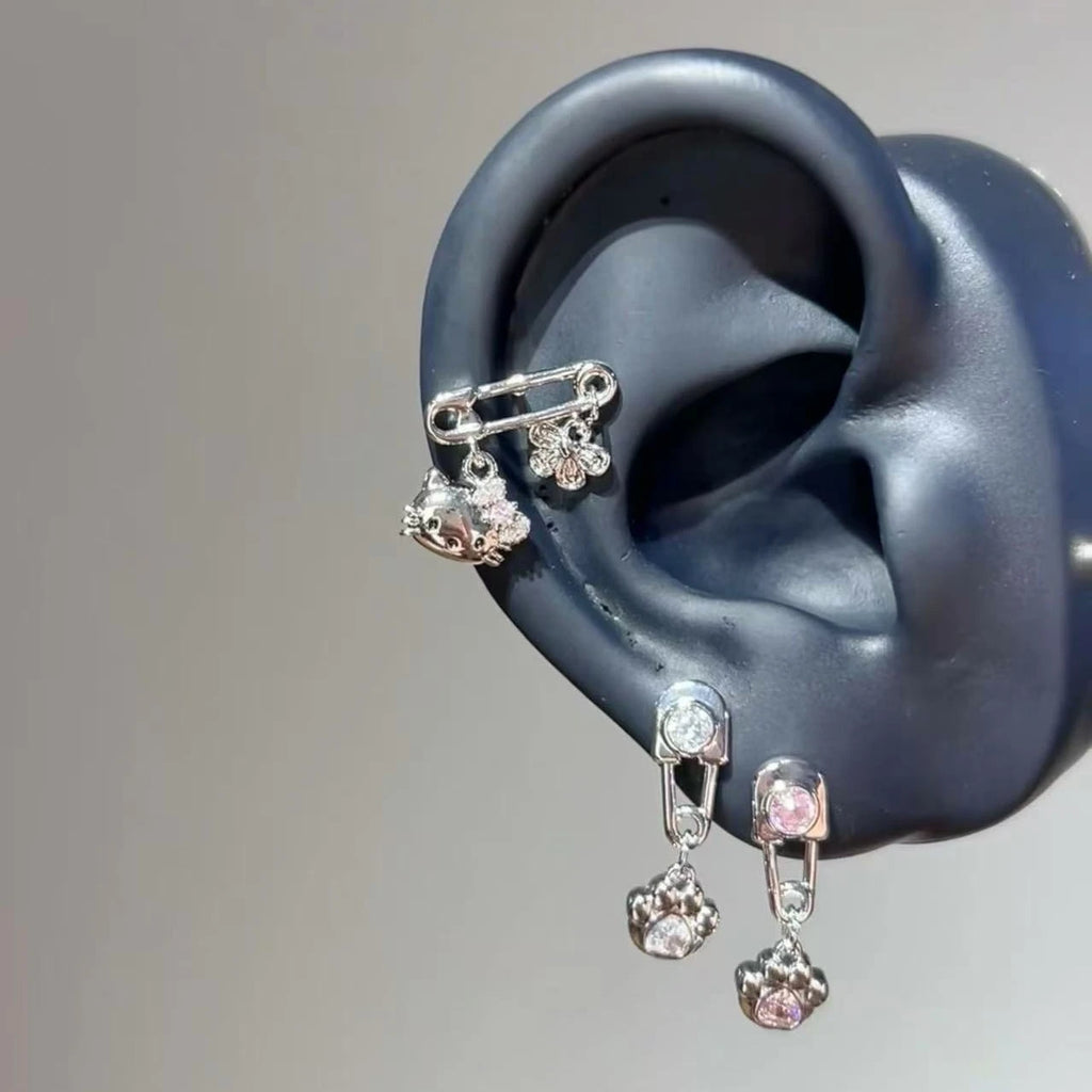 Cat Paw Stainless Steel Stud Earrings