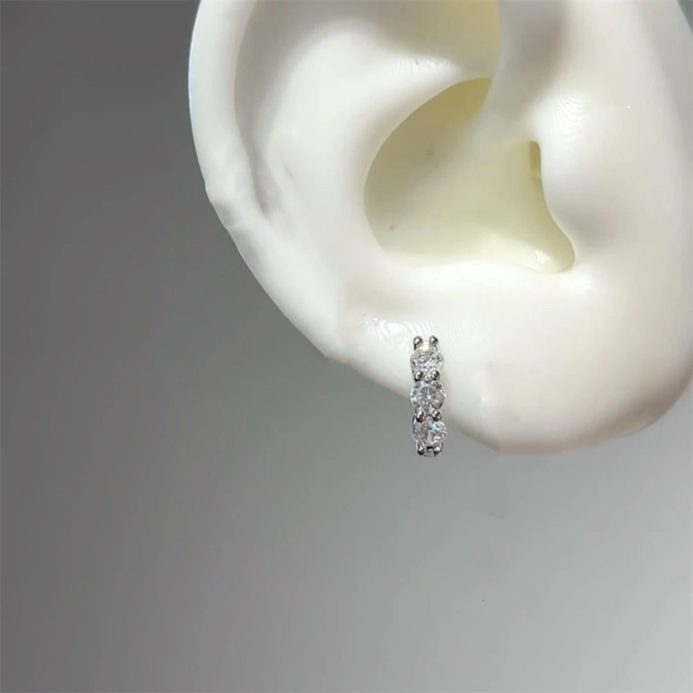 Star Tassel Stud Earrings in Stainless Steel + CZ