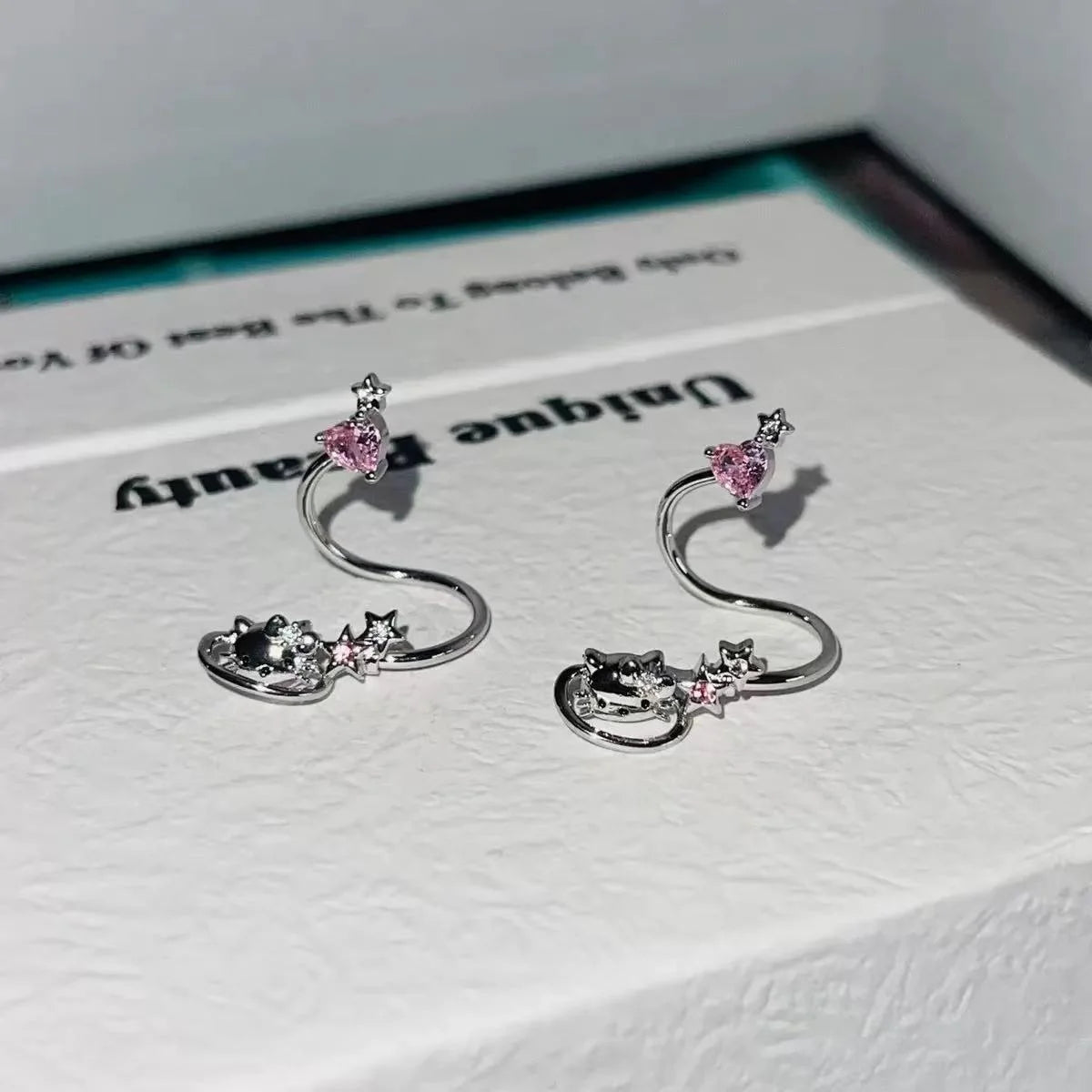Dainty Stainless Steel Cat Stud Earrings
