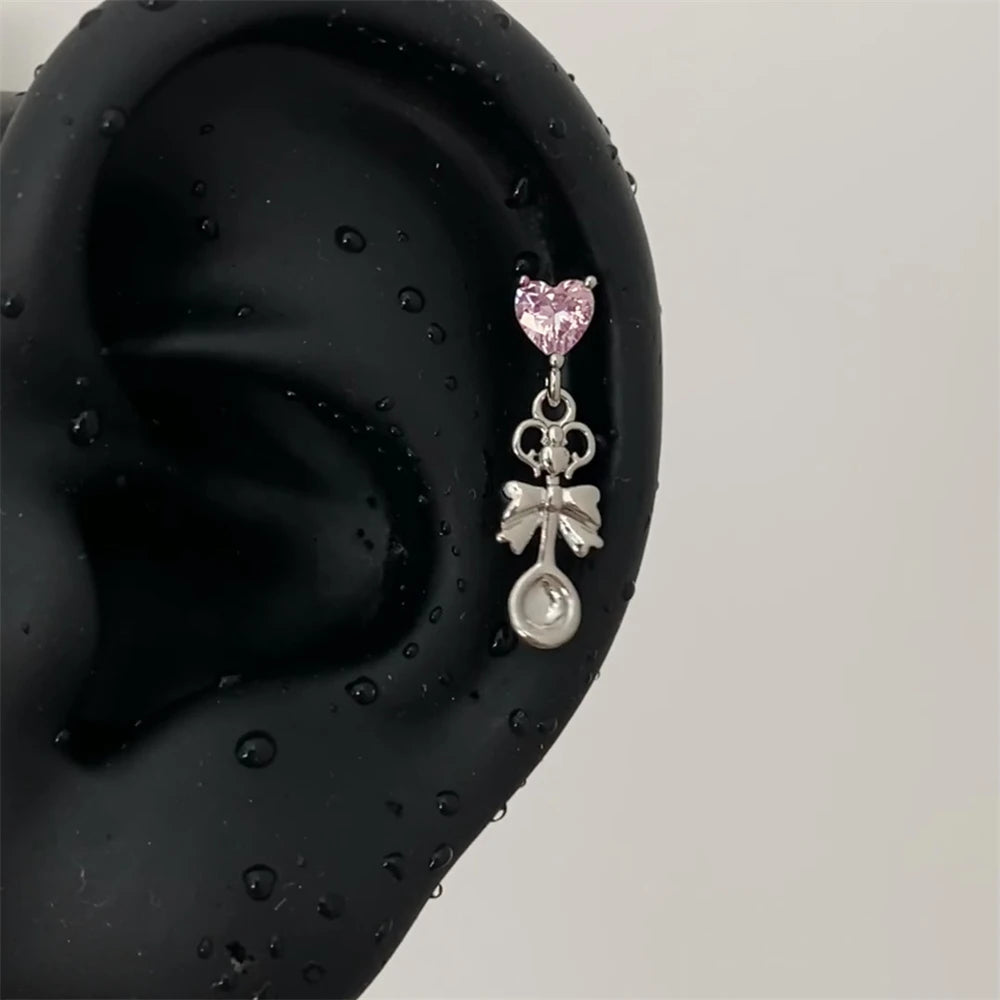 Sweet Heart Fork and Spoon Cartilage Stud