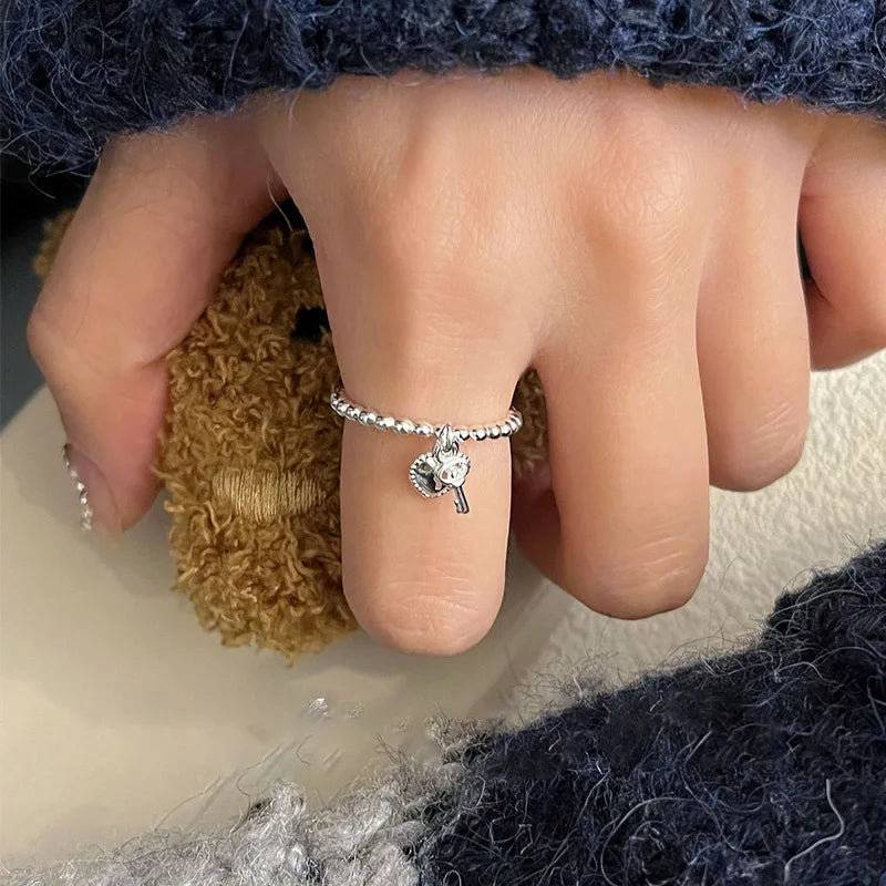 Heart Key Ring in Silver Tone, Copper Blend