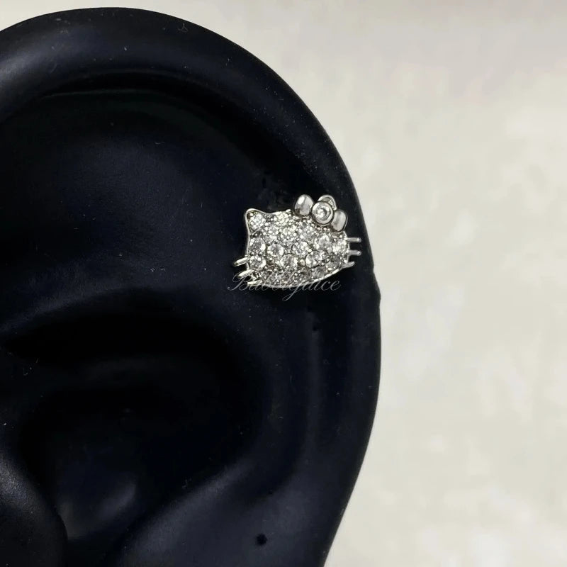 Angel Wing Zircon Stud Earrings